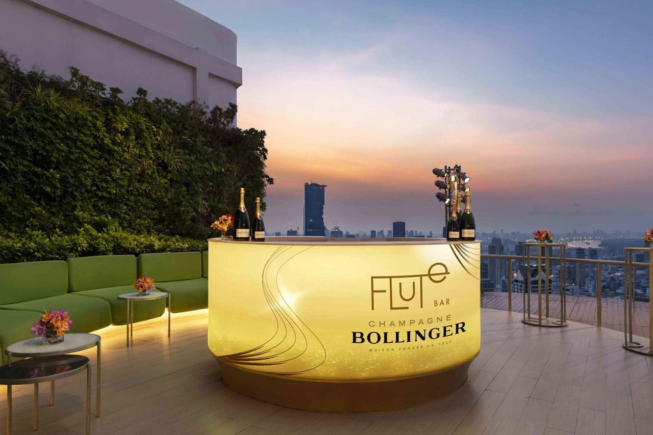 Flûte - a Champagne Bollinger Bar rooftop in Silom / Riverside, Bangkok