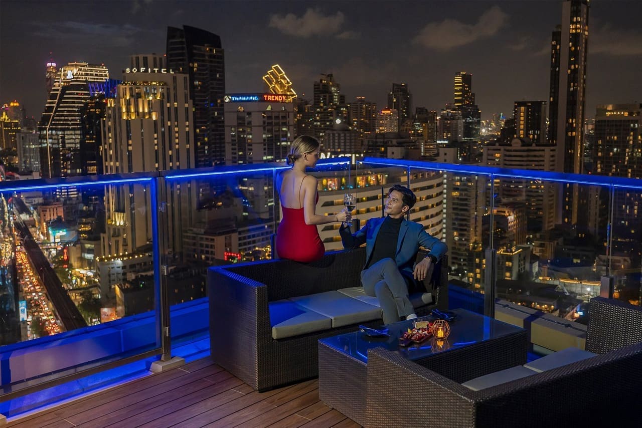 Trans Blue Bar rooftop in Asoke, Bangkok